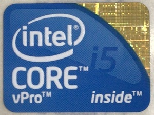 ■新品・未使用 ■10枚セット 初代目【CORE i5vPro】エンブレムシール　【21*16㎜】 送料無料・追跡サービス付き　☆P010