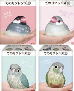 送料無料【てのりフレンズ10】4種セット『ウロコインコ (2種)＆ 文鳥(2種) 』新品未開封