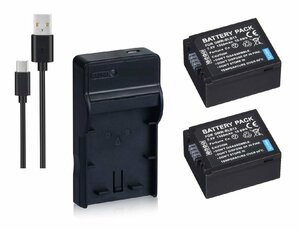 USB充電器とバッテリー2個セット DC67 と Panasonic パナソニック DMW-BLB13 互換バッテリー