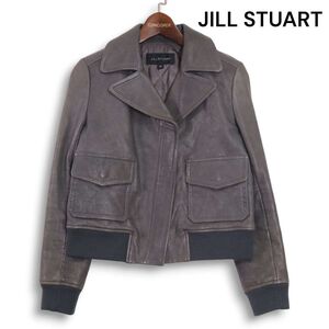 JILL STUART ジルスチュアート 秋冬 羊革 リアル ラム レザー♪ 中綿 ダブル ライダース ジャケット Sz.M　レディース　K4T01362_9#N