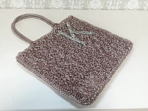 アンテプリマ祭⑤♪ほぼ未使用品　ANTEPRIMA STANDARD スタンダード　イニシャルK ワイヤーバッグ　グリッター ピンク×シルバー♪スワロ