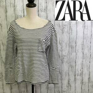 ZARA W＆B COLLECTION★ザラ★レディース ボーダー 長袖 カットソー★サイズM　8-7