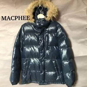 MACPHEE ダウンジャケット 紺 36/マカフィー フード＆ファー付/トゥモローランド
