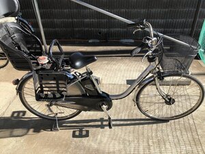 M3　中古電動アシスト自転車 1円売切り！パナソニック ビビDX 二人乗り シルバー 配送エリア内は送料3800円でお届けします