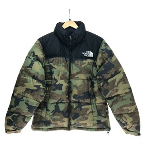 □□ THE NORTH FACE ザノースフェイス ノベルティ ヌプシ ジャケット Ｌサイズ ND92235 ブラック x 迷彩 やや傷や汚れあり