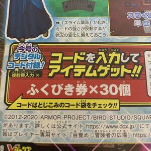 ドラゴンクエスト10 ふくびき券 30個 アイテムコード 2020年 8月号 Vジャンプ