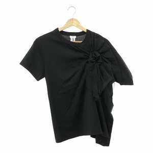 【美品】 noir kei ninomiya / ノワールケイニノミヤ | 2023SS | アシンメトリー チュール Tシャツ | M | ブラック | レディース