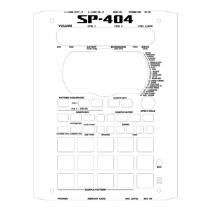 ローランド SP-404 カスタムスキン 白 黒文字 サンプラー スキンシール ステッカー Roland SP-404 カバー本体は付属しません