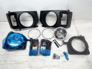 ★新品 送料込★未使用 即決 ハイエース 200系 純正 HID 左右 丸目 ヘッドライト ランプ カバー HCR-221 マットブラック 送料無料 6865