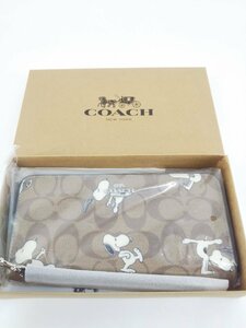 コーチ COACH 長財布 財布 シグネチャー アコーディオンラウンドジップウォレット スヌーピー 未使用 贈り物C4596