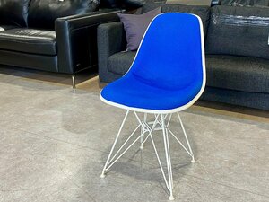 D-09002HY082915XY24R HermanMiller ハーマンミラー イームズ サイドシェルチェア 青 ブルー FRP製 ファブリック ワイヤーベース