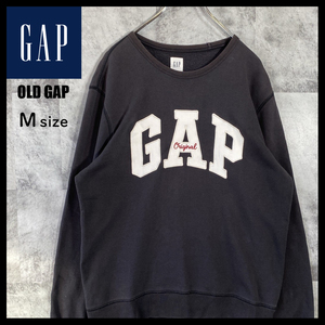 【USED】希少 OLD GAP オールド ギャップ ビッグロゴ スウェット トレーナー ビンテージ 90s 00s 古着 M ブラック あいみょん ☆送料無料☆