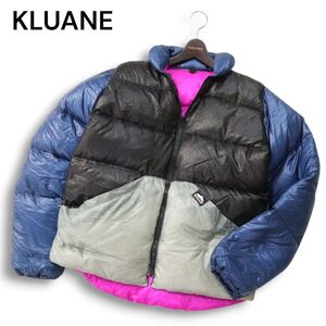 カナダ製★ KLUANE クルアネ 秋冬★ グースダウン マルチカラーブロック 防風 保温 軽量 ダウンジャケット Sz.M メンズ　I4T03420_A#N