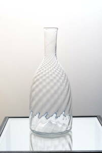 古い手吹きガラスのツイストボトル 酒瓶 デキャンタ / 19世紀・スウェーデン / 硝子 アンティーク 古道具