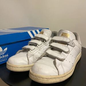 SH03 adidas アディダス スタンスミス ベルクロ 23.0cm ホワイト/ゴールド S75188 スニーカー STAN SMITH ローカット