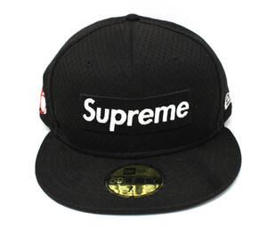 ☆美品◇ SUPREME シュプリーム 18SS Mesh Box Logo New Era Cap ボックスロゴ ニューエラ メッシュキャップ 7 5/8 60.6cm BLACK