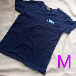 レディースM◆マリンプリントTシャツ◆紺ネイビー