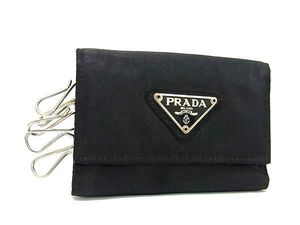 PRADA プラダ テスートナイロン 6連 キーケース 鍵入れ メンズ レディース ブラック系 DG0098