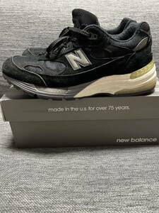 美品　ニューバランス M992BL 992 993 990v3 ブラック 黒 大谷翔平　nb スニーカー NewBalance 美品　US9 アメリカ製　madeinusa 古着