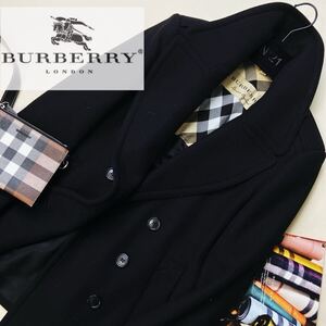 s46 新品同様　現行モデル★参考価格18万●BURBERRY LONDON●メゾンな気品　トレンチPコート バーバリーコート 高級ルーマニア製