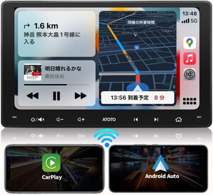 ATOTO F7WE 9インチ 2DIN オーディオカーナビ、IPSディスプレイカーステレオ、ワイヤレスCarPlay＆Android Autoワイヤレス、ミラーリンク