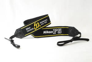 ☆Nikon ニコン F5 50th Anniversary 50周年記念 カメラ ストラップ 黒色(ブラック)×黄色(イエロー)×白色(ホワイト)Camera Strap☆