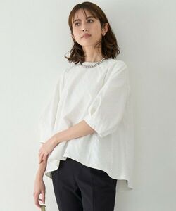 UNFILO ★新品 【洗える/イージーケア】ジャガードブラウス オフ系　オンワード樫山★sizeS