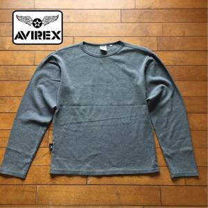 ☆【 AVIREX 】☆リブ 無地ロングスリーブTシャツ★サイズL