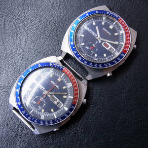 古腕時計 Seiko Speed-Timer 6139-6000 ペプシカラー 部品欠 計2点 