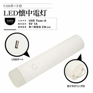 懐中電灯 シンプル防災 LED USBポート 非常用 ランタン ハンディ 防災 登山