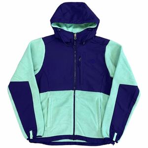 THE NORTH FACE デナリ フーディ フリース ジャケット POLARTEC Women’s S グリーン×パープル パーカー ノースフェイス ポーラテック