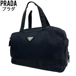 良品　PRADA プラダ　ハンドバッグ　ブラック　黒　コスメバッグ　バニティ　トートバッグ　ショルダーバッグ　ナイロン　レザー　