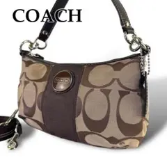 美品 COACH ショルダーバッグ シグネチャー ワンショルダー キャンバス