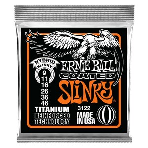 アーニーボール ERNIE BALL 3122/Coated Hybrid Slinky コーティングエレキギター弦