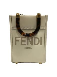 FENDI◆サンシャイン ショッパー スモール レザーバッグ/レザー/CRM/無地/8BS051