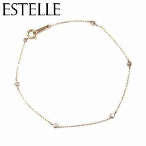 良品★ESTELLE K18PG ピンクゴールド ダイヤモンド ブレスレット エステール★