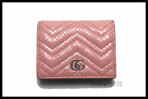 近年モデル希少美中古■GUCCI GGマーモント パイソン×レザー 2つ折り財布 グッチ■0516uu27078