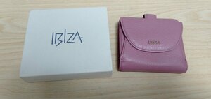 美品　IBIZA　イビザ　二つ折り財布　箱付き　レザー　ピンク×ベージュ　◎A471