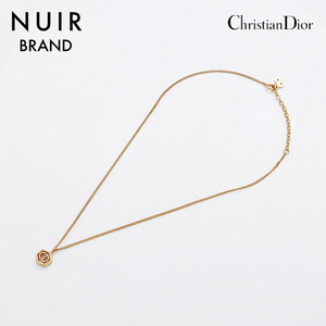 極美品 クリスチャンディオール Christian Dior CD ロゴ ネックレス ゴールド WS9123