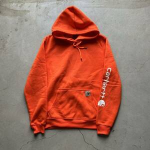 carhartt カーハート　パーカー　袖ロゴ◎ オレンジ　ストリート