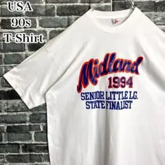 USA製 ヴィンテージホワイトTシャツ 古着 90s デカロゴ ゆるだぼ fp9