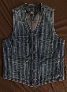 【幻】極美品 RRL LIMITED EDITION STIFLE WABASH VEST ダブルアールエル ストライプ リミテッド 限定 ウォバッシュ ベスト 2010年製 S