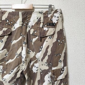 ☆A BATHING APE アベイシングエイプ カーゴパンツ 総柄 迷彩 カモフラ デザートカモ チョコチップ サイズL 日本製 アーカイブ 古着 USED