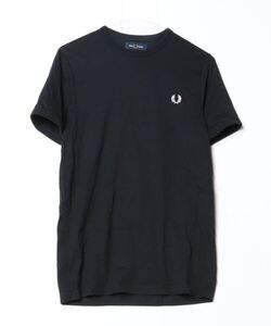 「FRED PERRY」 半袖Tシャツ S ブラック メンズ