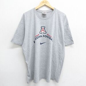 XL/古着 ナイキ NIKE 半袖 ビンテージ Tシャツ メンズ 00s ワンポイントロゴ アリゾナワイルドキャッツ フットボール 大きいサイズ ク