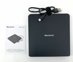 【一円スタート】Nexmora CD DVDドライブ 外付け 静音 DVDプレーヤー 外付けDVDドライブ USB3.0＆Type-C両接続 読取/書込可 1円 SEI01_1781