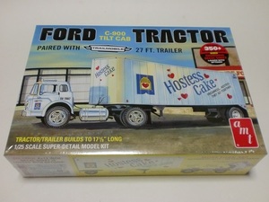 AMT 1/25 フォード C-900 チルト キャブ トラック トレーラー ホステスケーキ　Hostess Ford C900 Tilt Cab Tractor Trailer amt 1221 