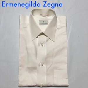 Ermenegildo Zegna エルメネジルドゼニア　コットンシャツ　ワイシャツ　長袖　3915 1/2 サイズL相当　ホワイト