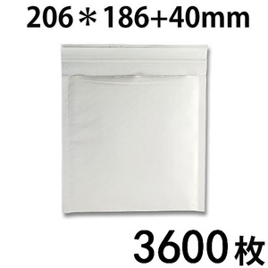 新品 クッション封筒 CDサイズ 白 内寸186x186mm 3600枚 送料無料 配送エリア 全国（北海道・九州・沖縄・離島を除く）