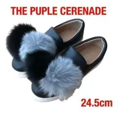 THE PUPLE CERENADE厚底スニーカースリッポン　ボンボン付き　韓国